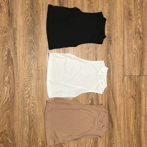 turtle neck cropped tanks. black,brown, and white (come together!!)